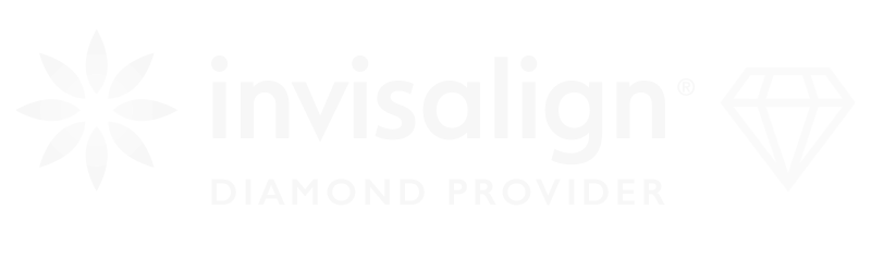 Invisalign Diamond Provider logo with text and geometric symbols on a white background.