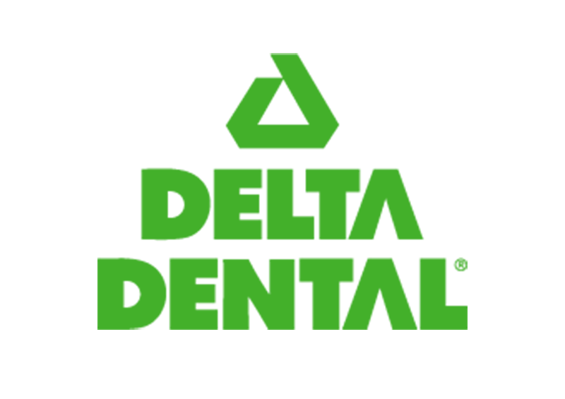 Green Delta Dental logo with a triangular symbol above the words "Delta Dental" in bold, uppercase letters on a light background.