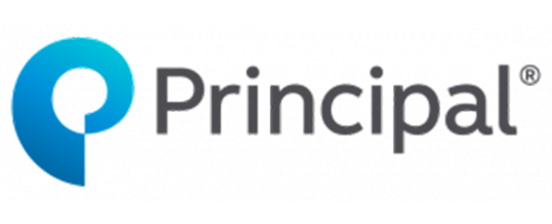 Principal logo featuring a blue abstract circular icon to the left of the word "Principal" in gray text on a white background.